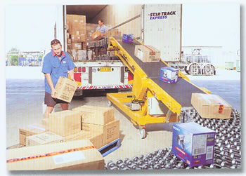 Longreach telescopic conveyor unloading truck
